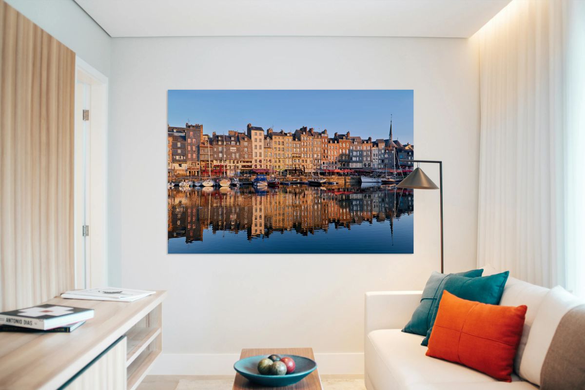 Harbour at sunrise in Honfleur Normandy France