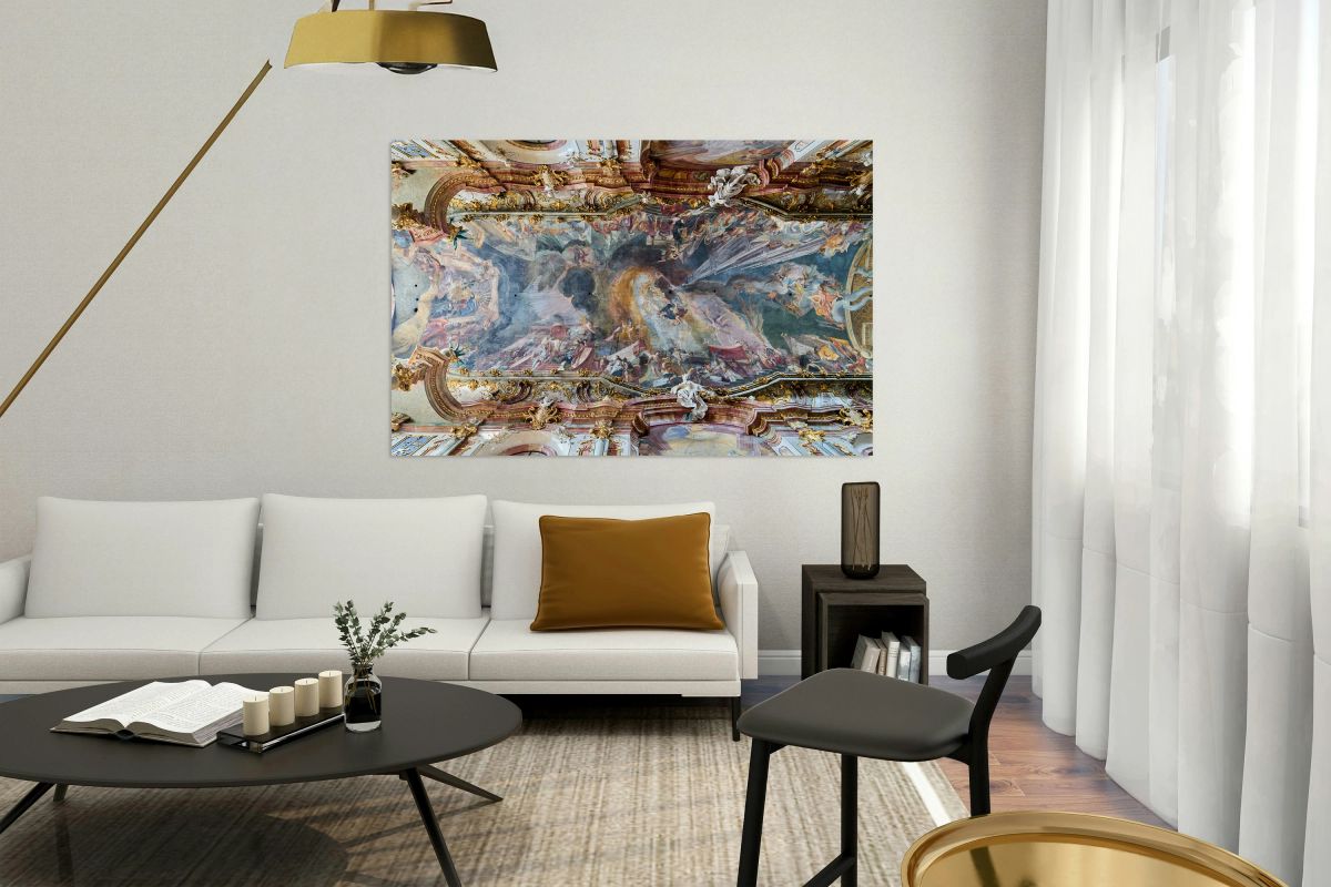 Ceiling of st. johann nepomuk at asam church in munich germany