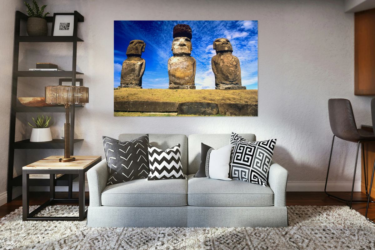 Moai statues on Easter Island.