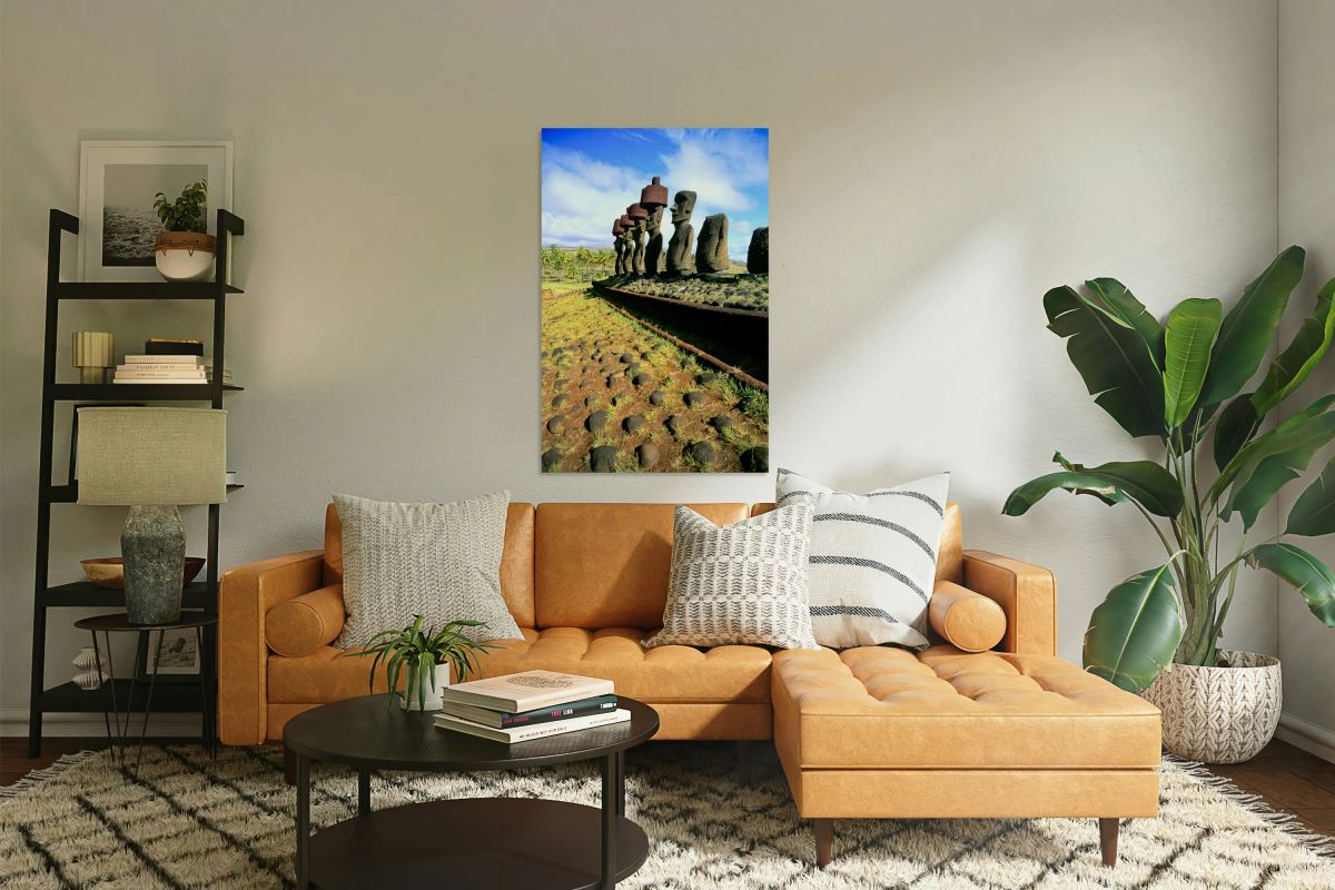 Ancient Moai statues stand tall on Easter Island.