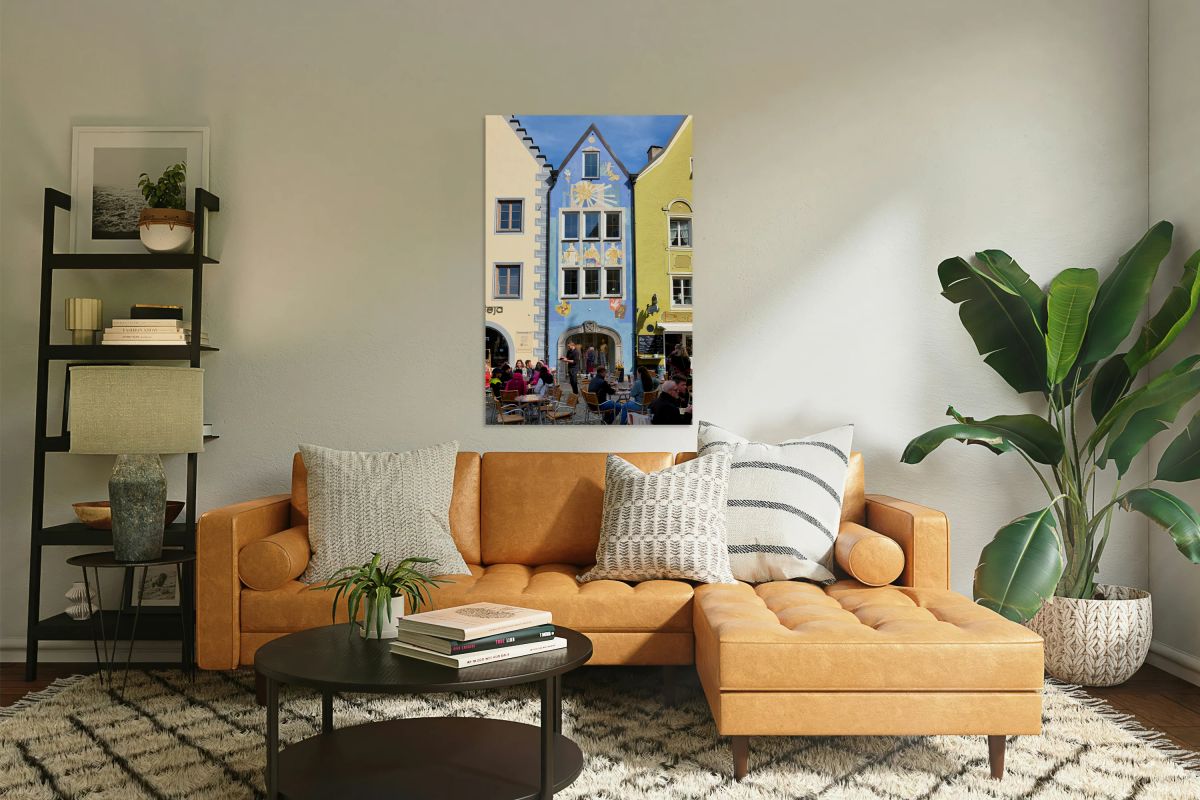 Relaxing at outdoor cafe in Fussen on the Romantic Road in Bavar