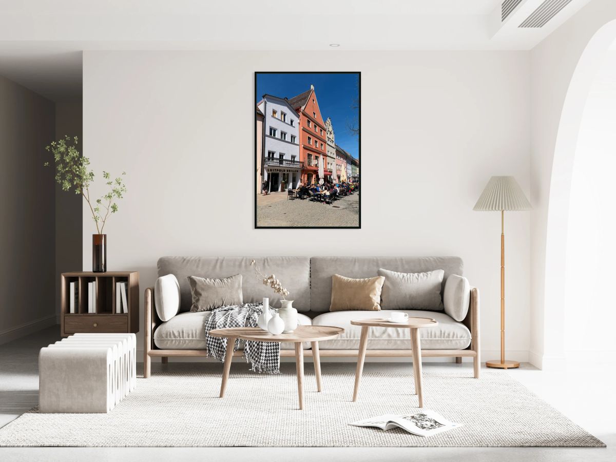 Outdoor cafes in Fussen along the Romantic Road in Germany