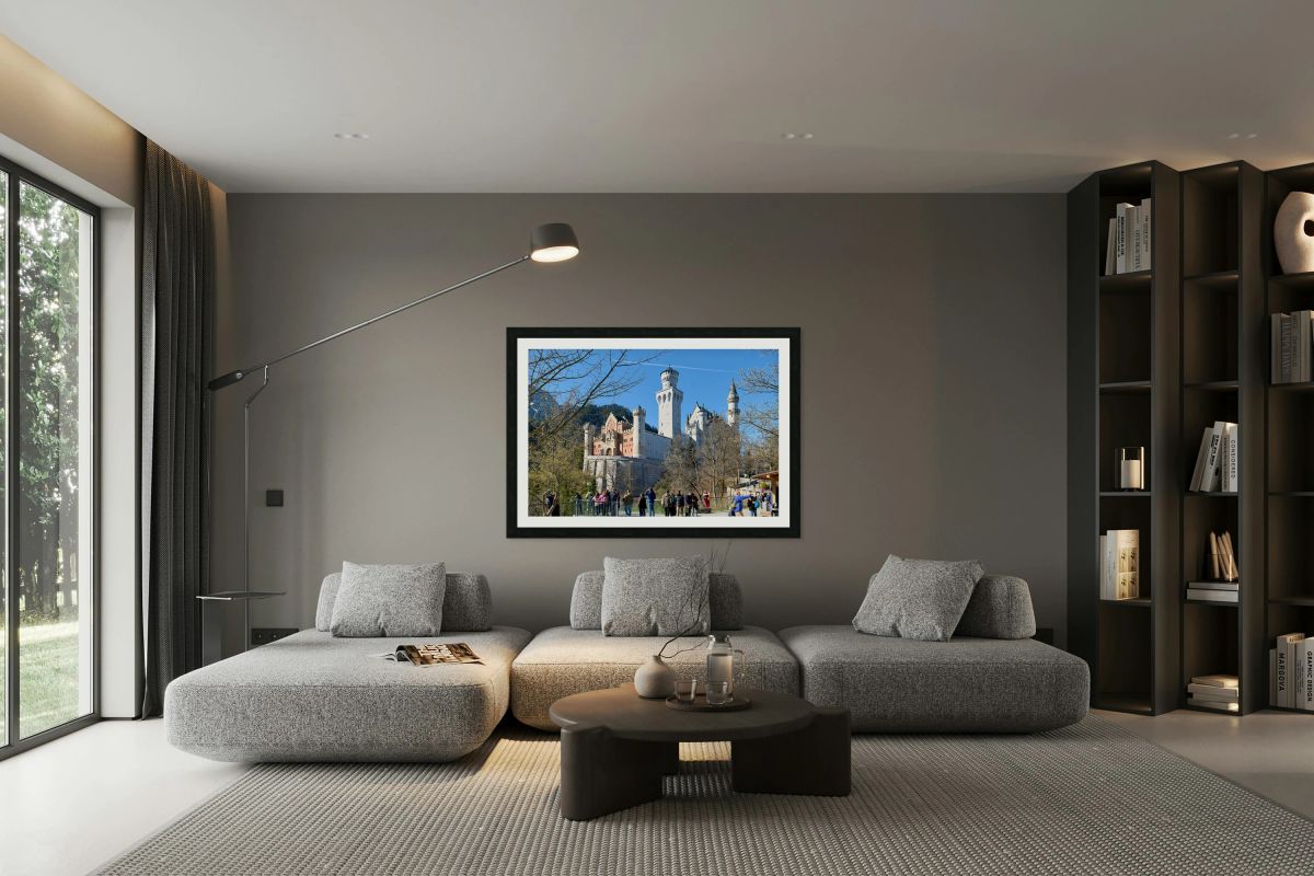 Visitors admire Neuschwanstein Castle in Bavaria