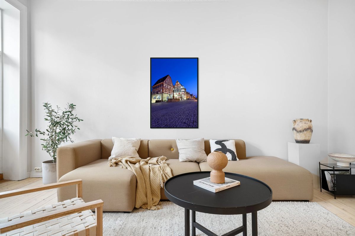 Sunset over Jagstheimer Haus in Rothenburg ob der Tauber