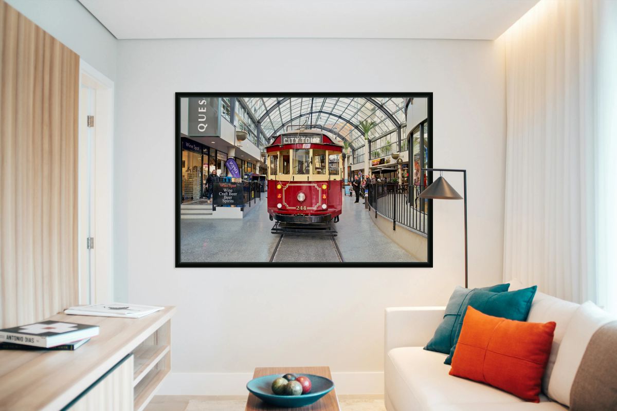 Sightseeing tram in Christchurch New Zealand for city tour