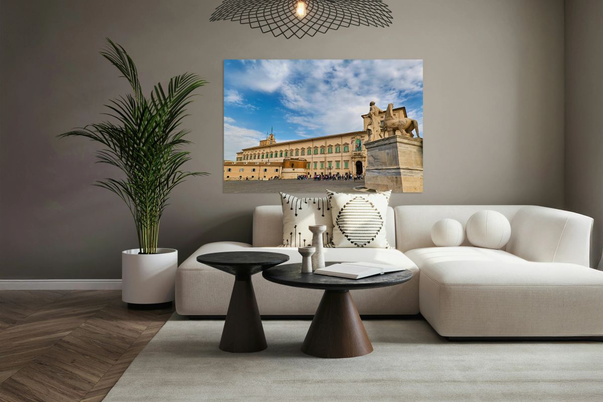 Visitors explore Quirinal Palace in Rome Italy during the day