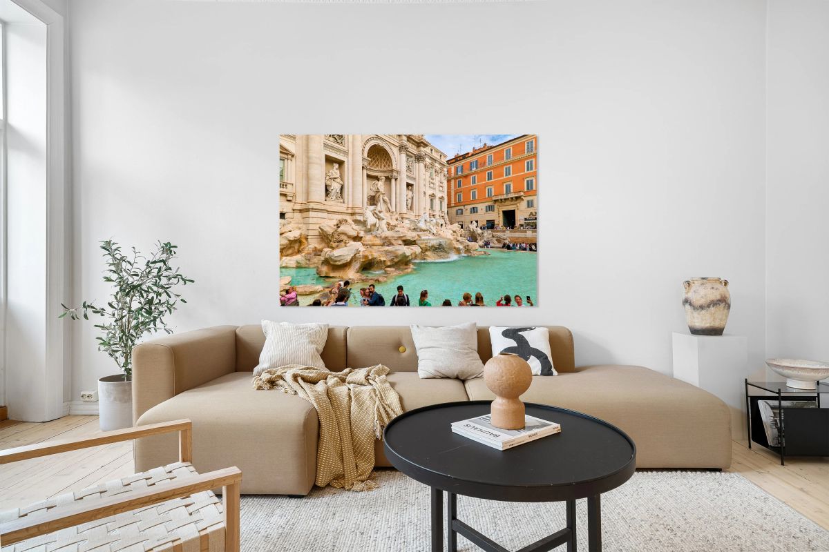 Visitors gather at Trevi Fountain in Rome Lazio Italy during the