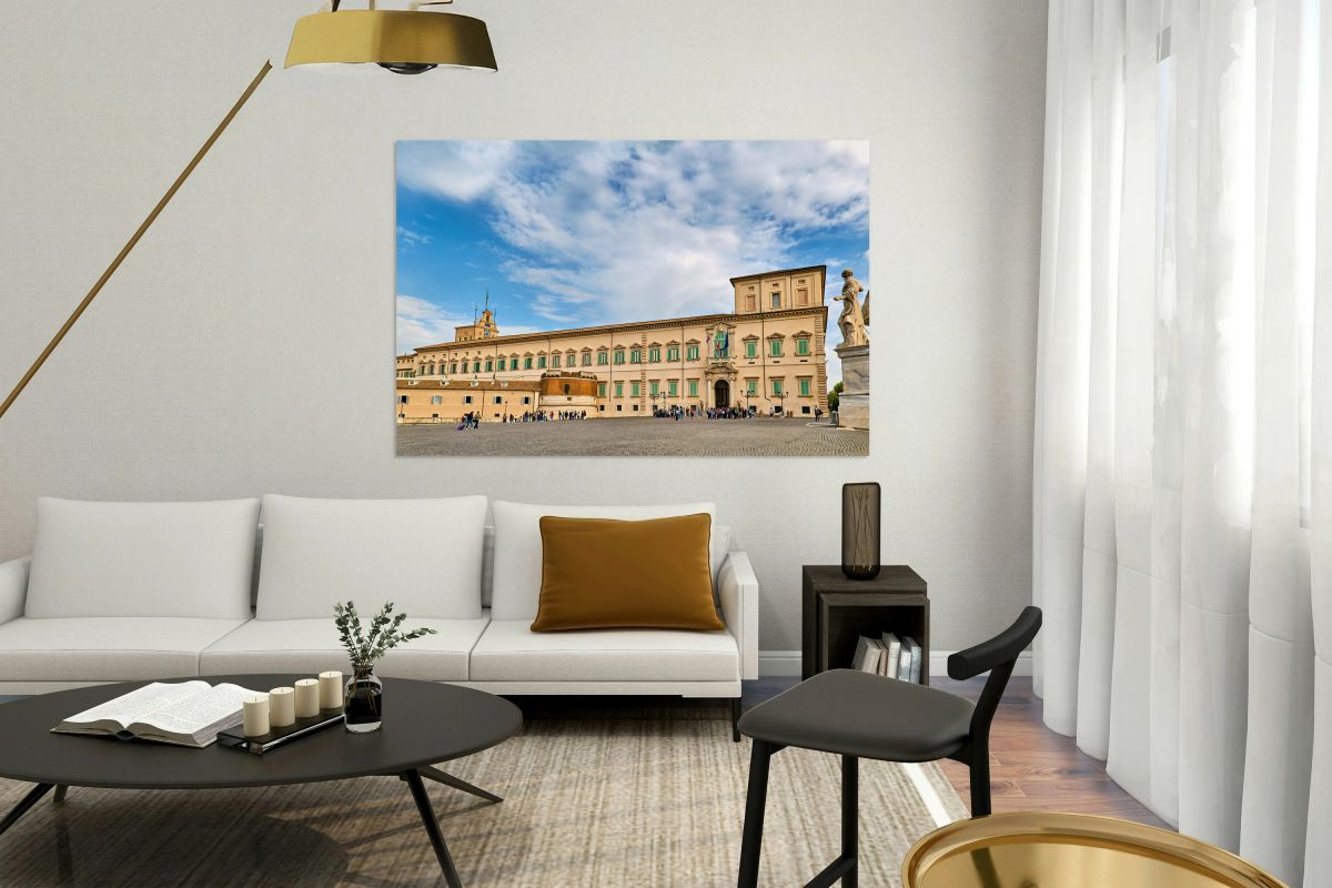 Visit to Quirinal Palace in Rome Italy with visitors exploring a