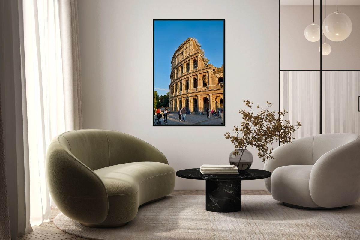 Visit to the Colosseum in Rome on a clear day