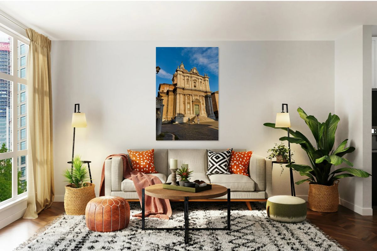 Santi Luca e Martina church in Rome during sunny afternoon