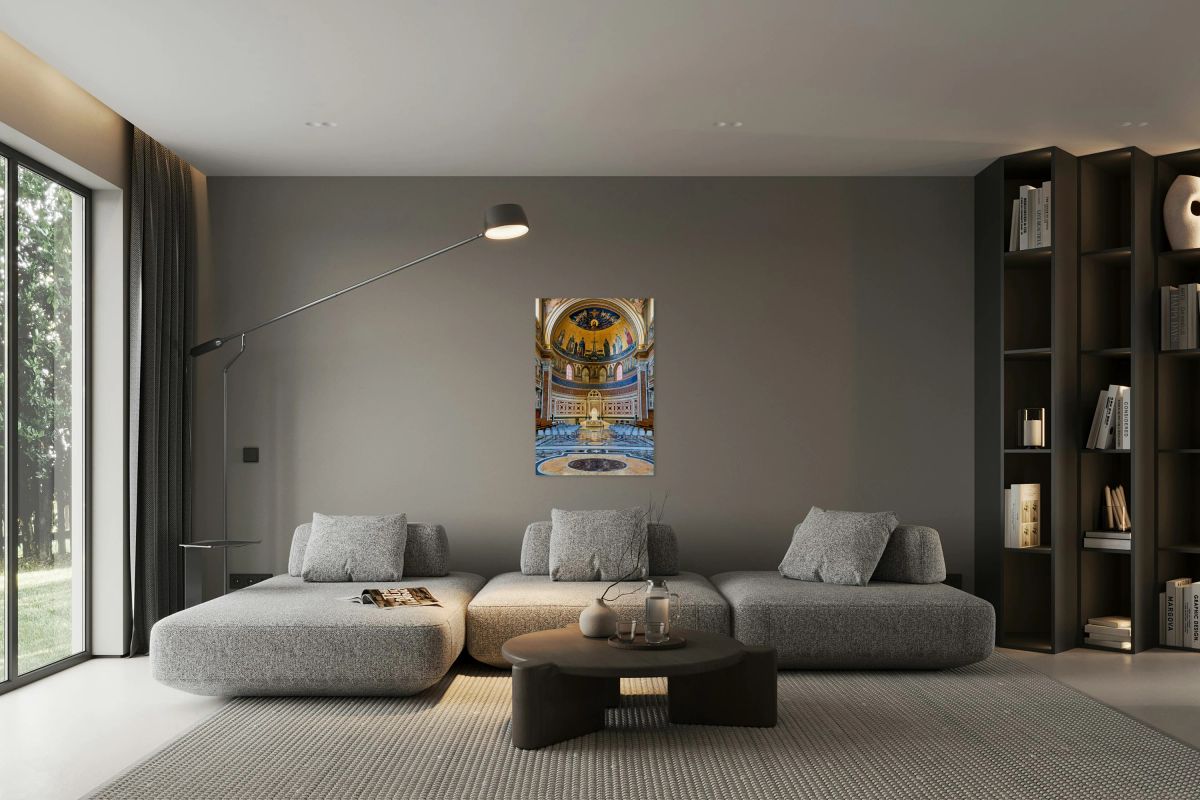 Interior view of Archbasilica Cathedral in Rome Lazio Italy