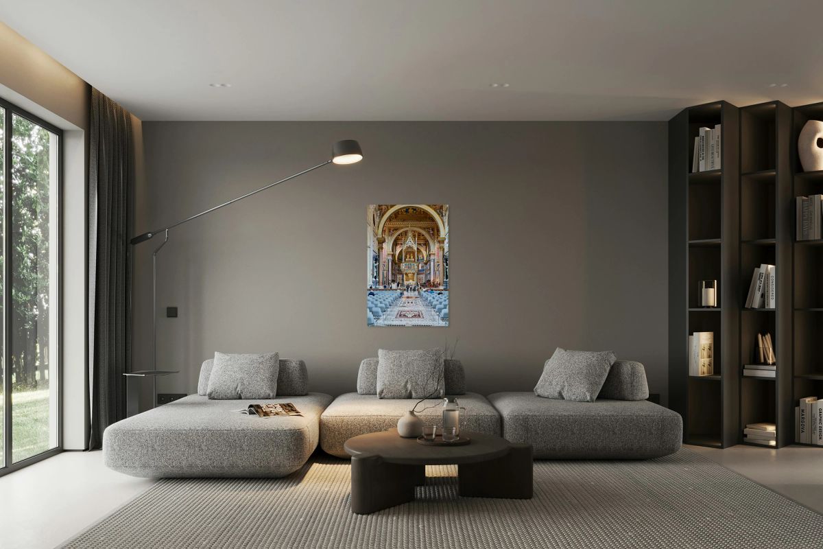 Visitors explore the Archbasilica Cathedral in Rome Italy