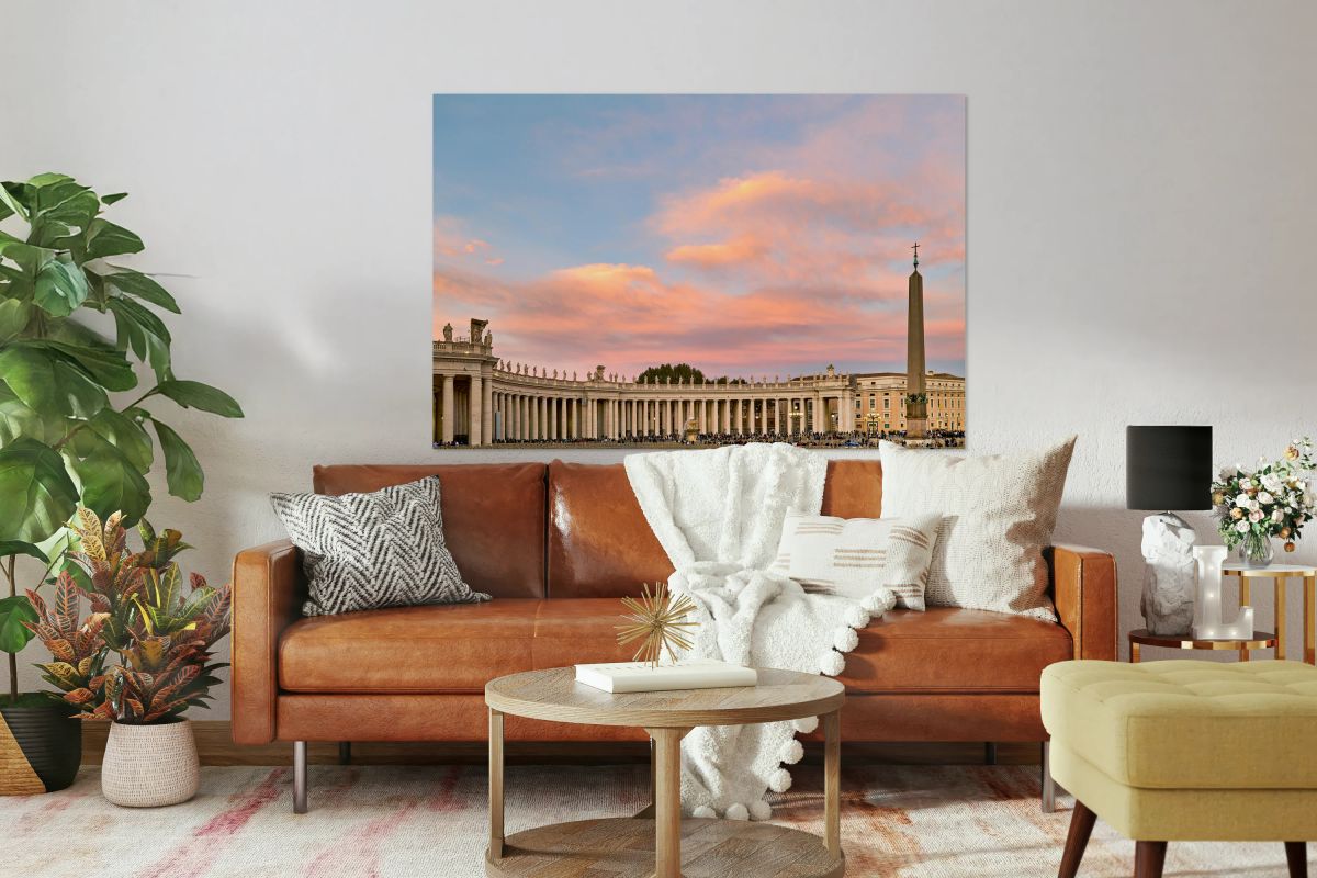 Visit to Saint Peters Square in Rome at dusk