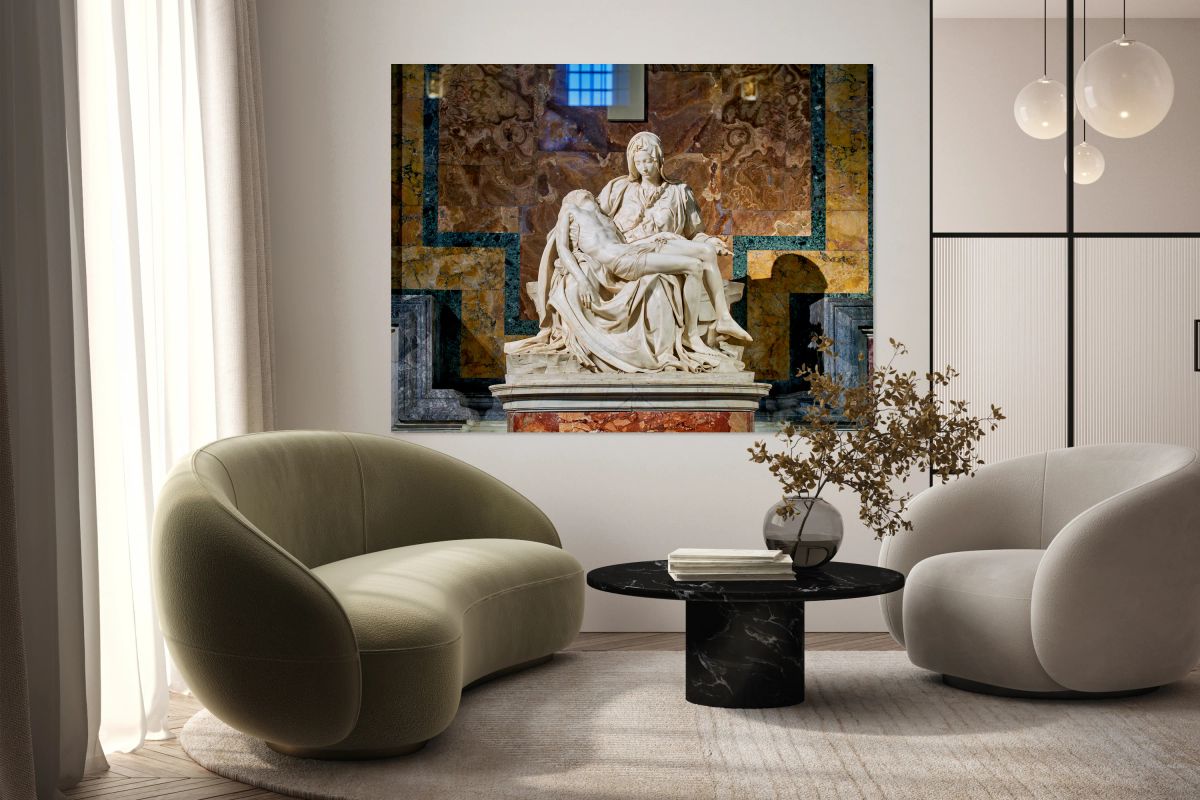 View of saint peters basilica and michelangelos pietà in rome