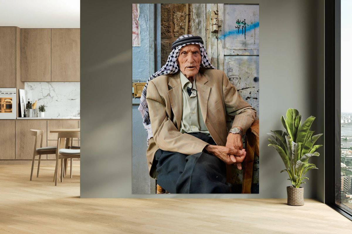 Portrait of a man in the old city souq of Jerusalem