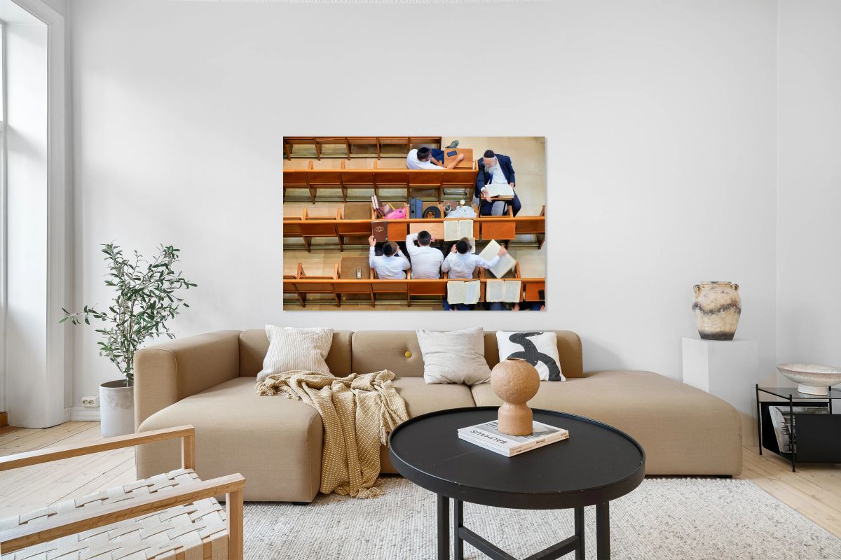 Prayer study at Hurva Synagogue in Jerusalem