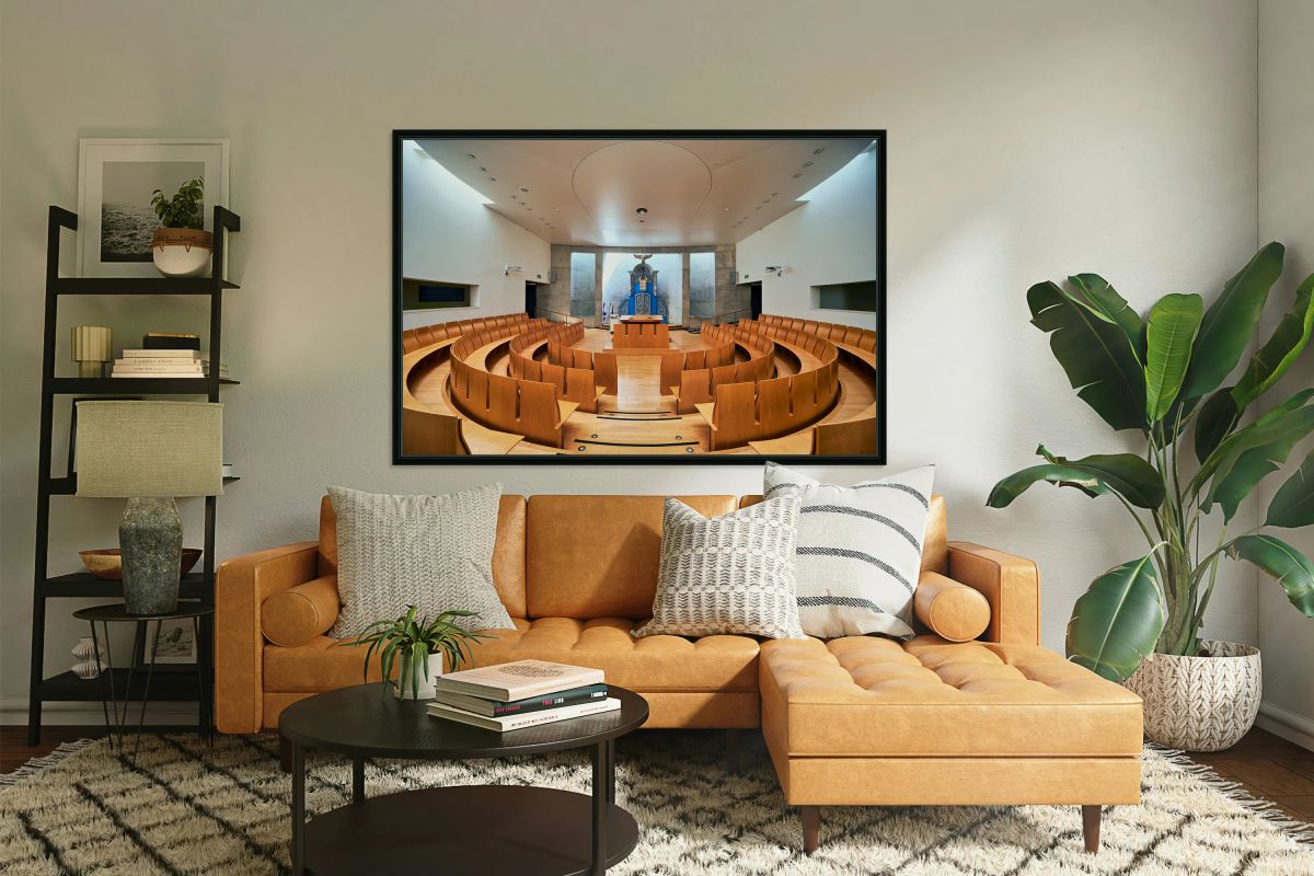 Inside the synagogue at Yad Vashem in Jerusalem Israel