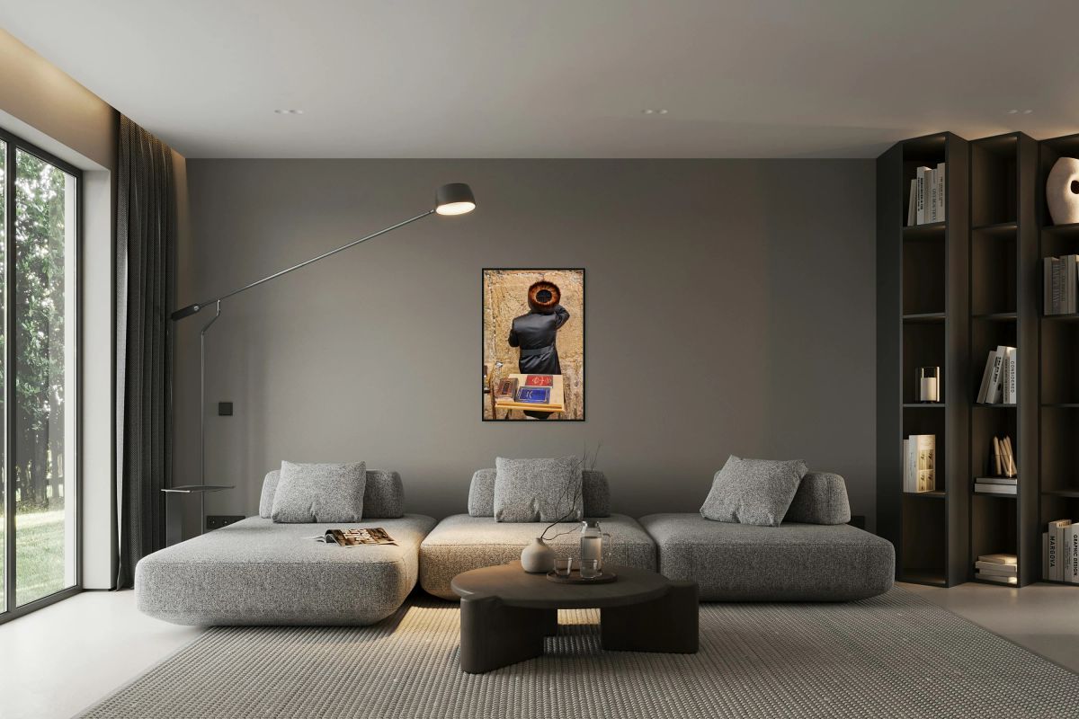Prayers at the western wall in jerusalem by orthodox jews
