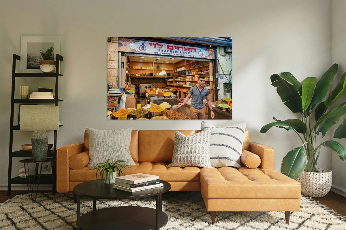 Spice vendor at Mahane Yehuda Market in Jerusalem Israel