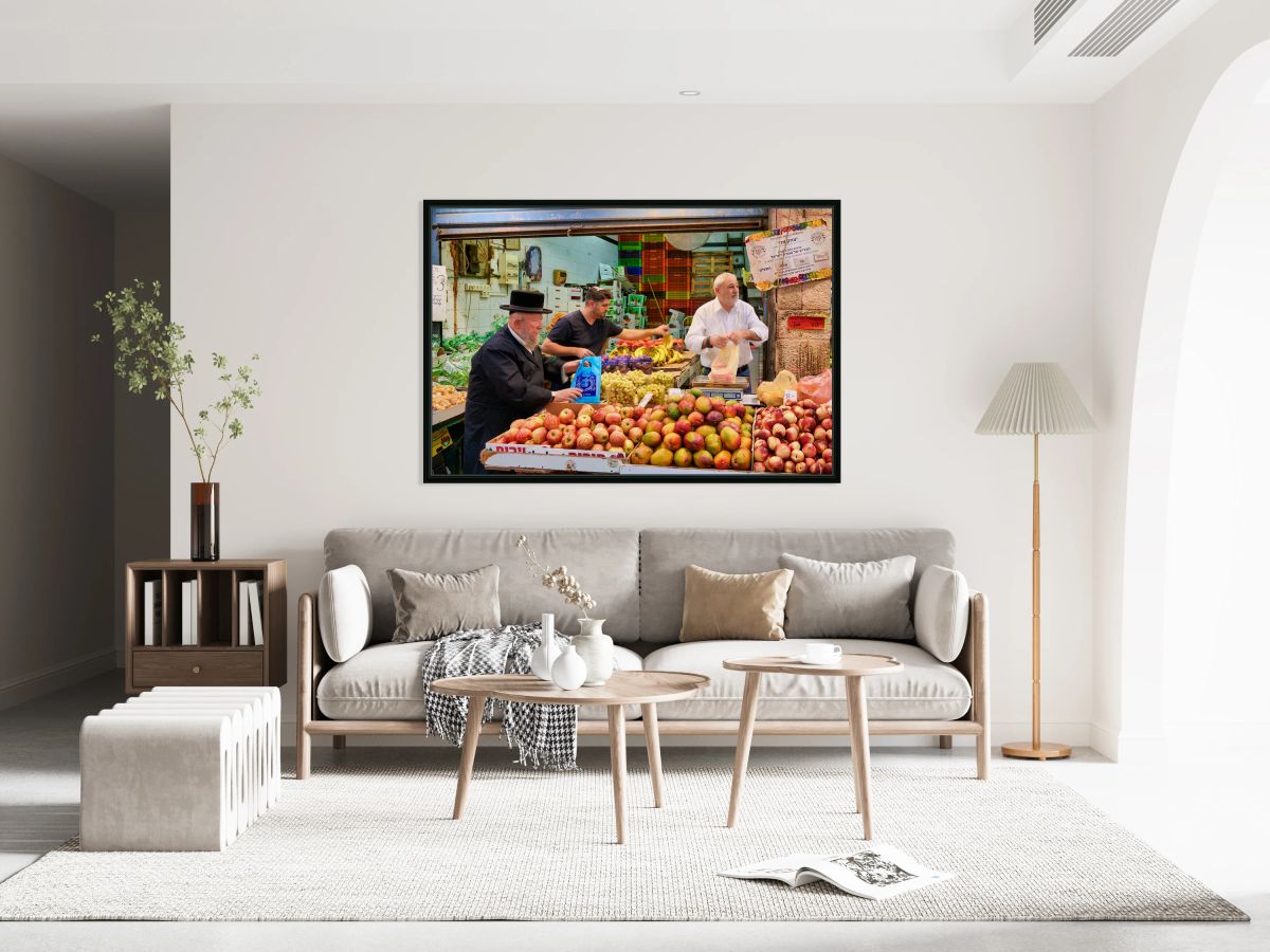 Vendors sell fresh produce at Mahane Yehuda Market in Jerusalem