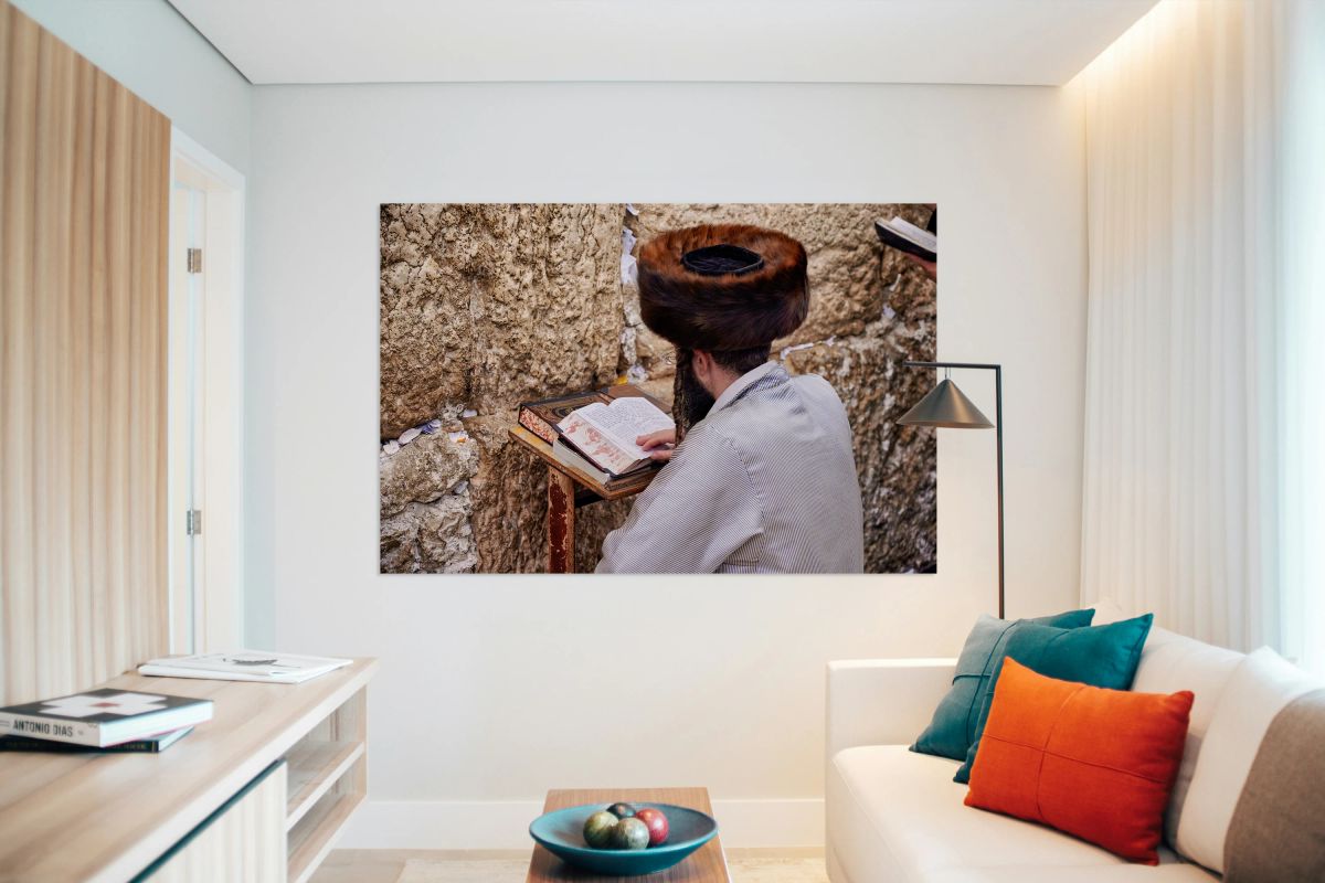 Prayers at the wailing wall in jerusalem israel