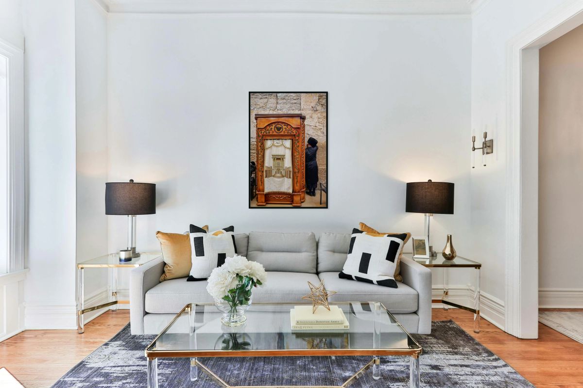 Orthodox Jews at the Wailing Wall during prayer in Jerusalem