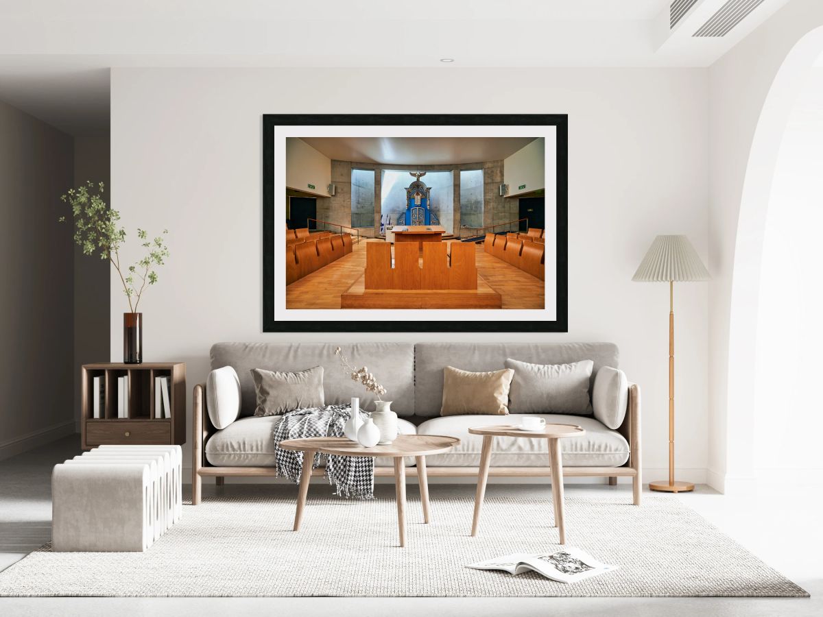 Memorial synagogue interior at Yad Vashem in Jerusalem