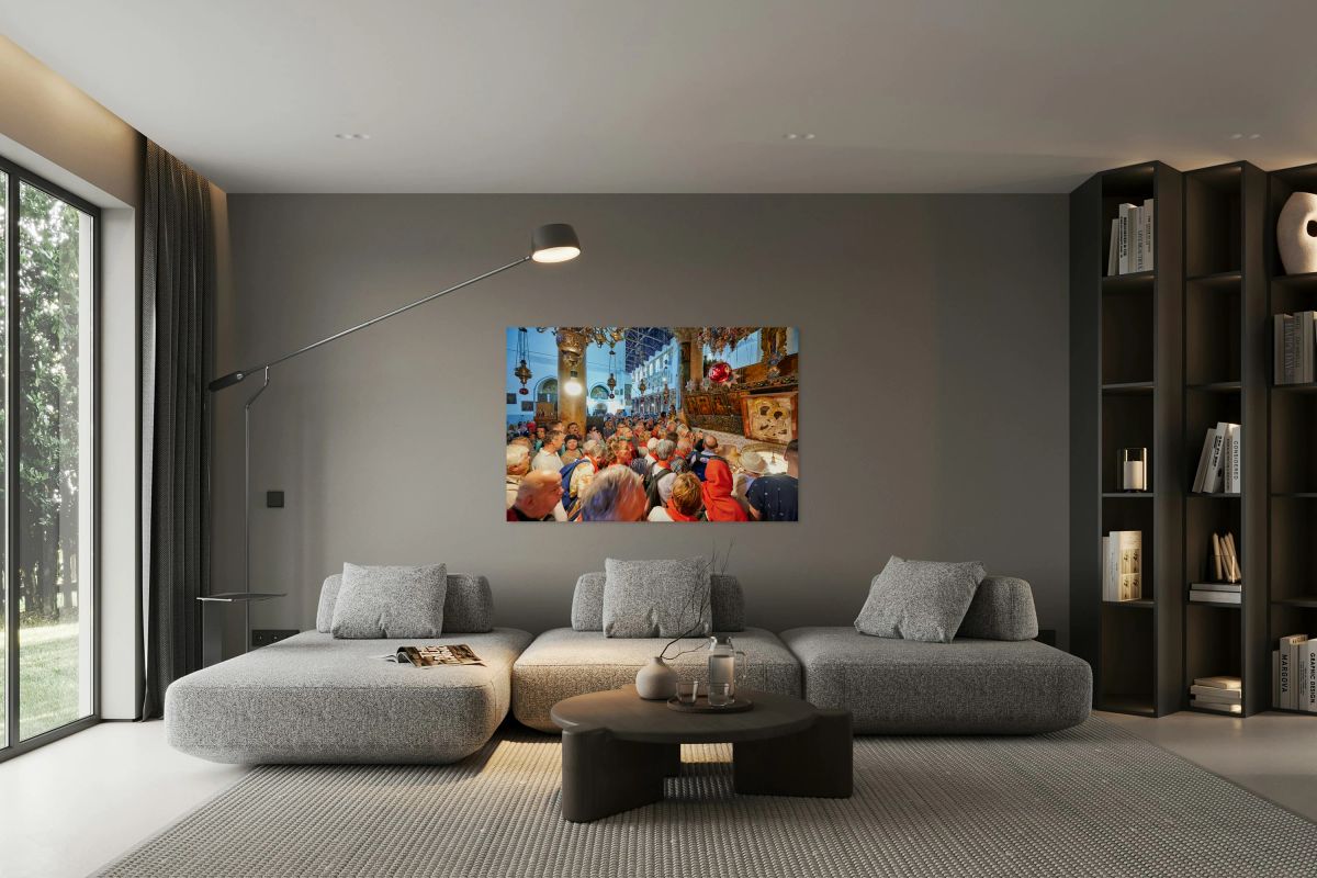 Crowd visits Church of the Nativity in Bethlehem Israel