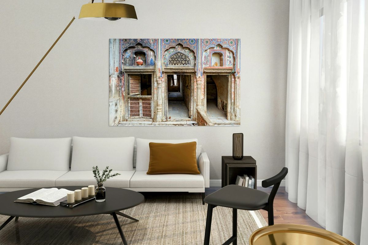 Decorated house in Mandawa showing traditional Shekhawati style