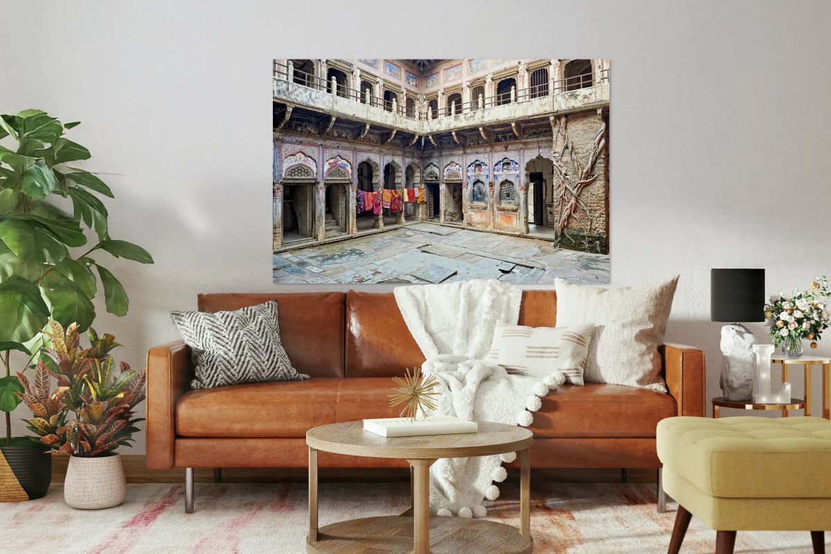 Decorated houses in Mandawa Shekhawati Rajasthan showcase unique