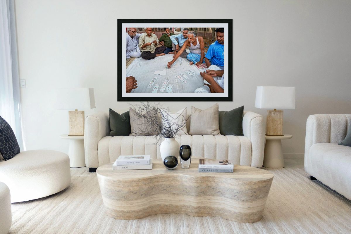 Men playing cards on the street in Bikaner Rajasthan during the