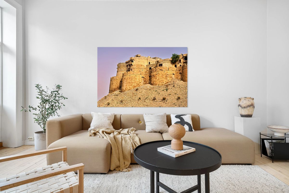 Walls of Jaisalmer Fort stand tall in Rajasthan India