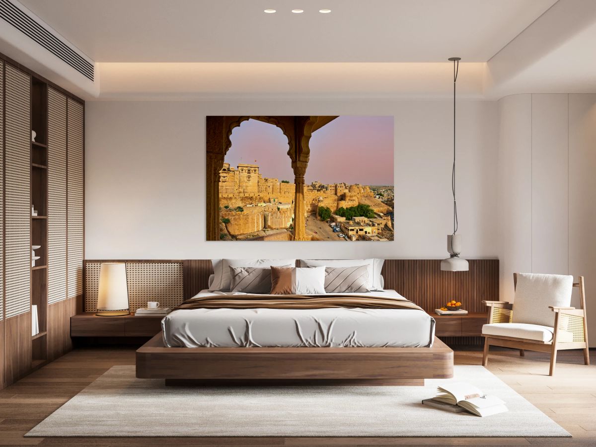 Sunset view of walls in Jaisalmer Rajasthan