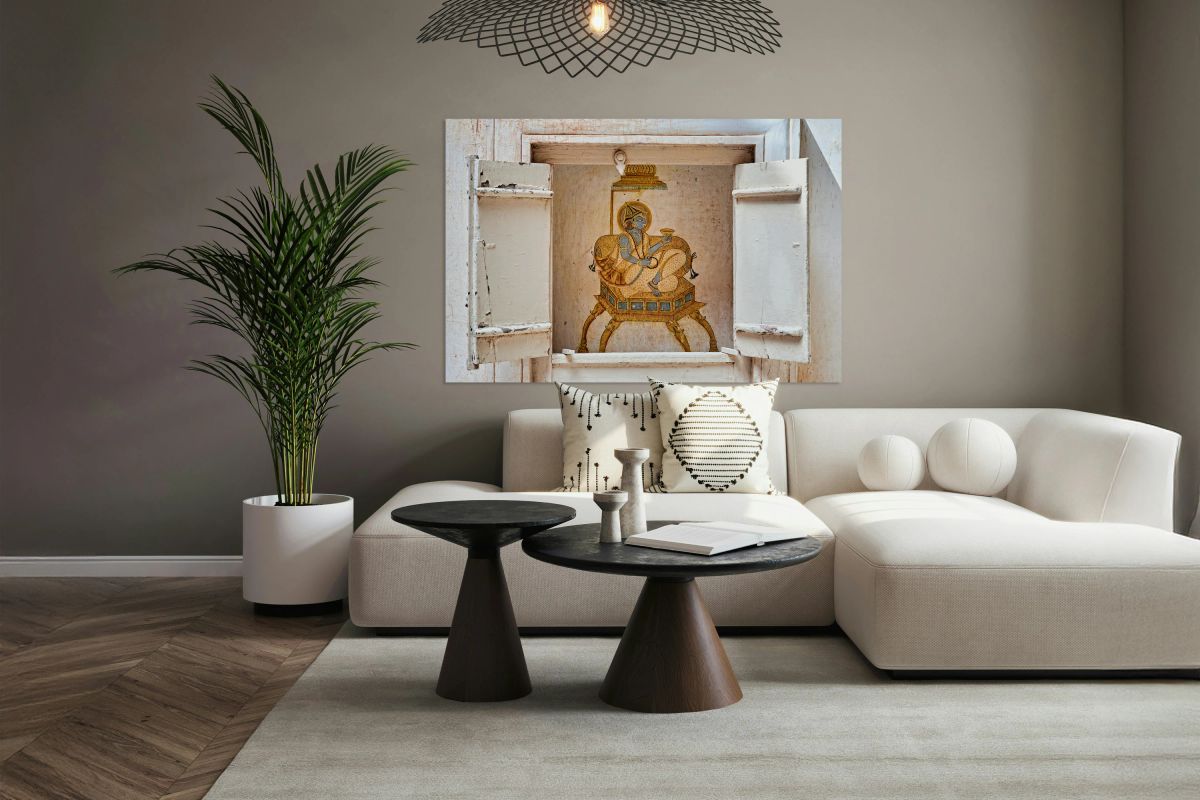 Artwork of a seated figure in Mehrangarh Fort Jodhpur Rajastha