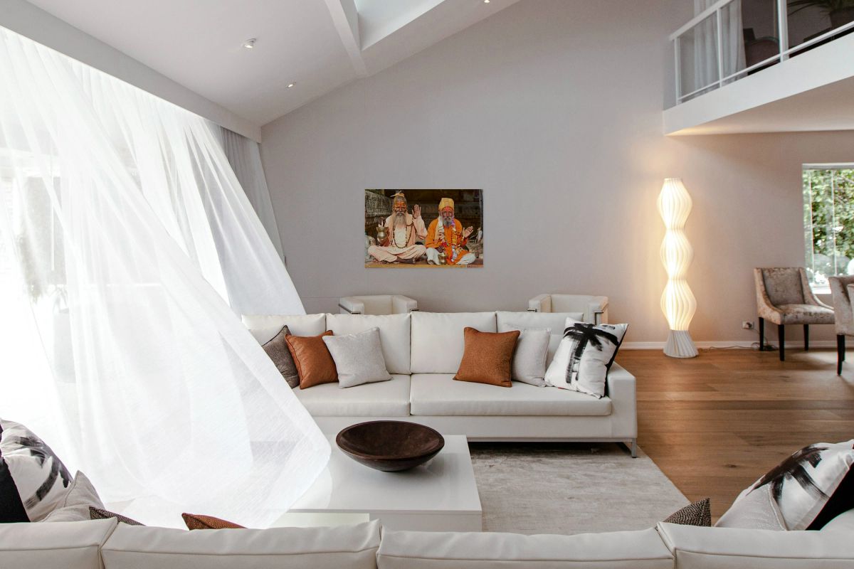 Sadhus sitting in Jaisalmer Rajasthan during a sunny day