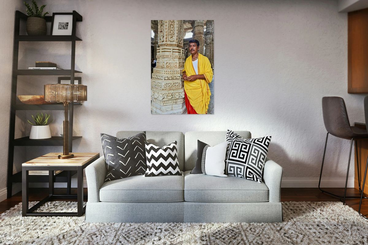 Priest in traditional dress at Jain temples in Ranakpur India