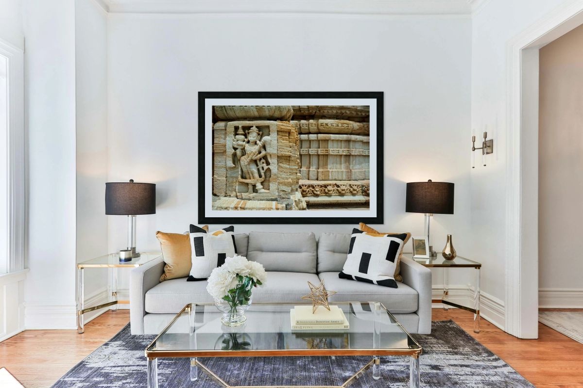 Carving of a deity at Chittorgarh Fort in Rajasthan India