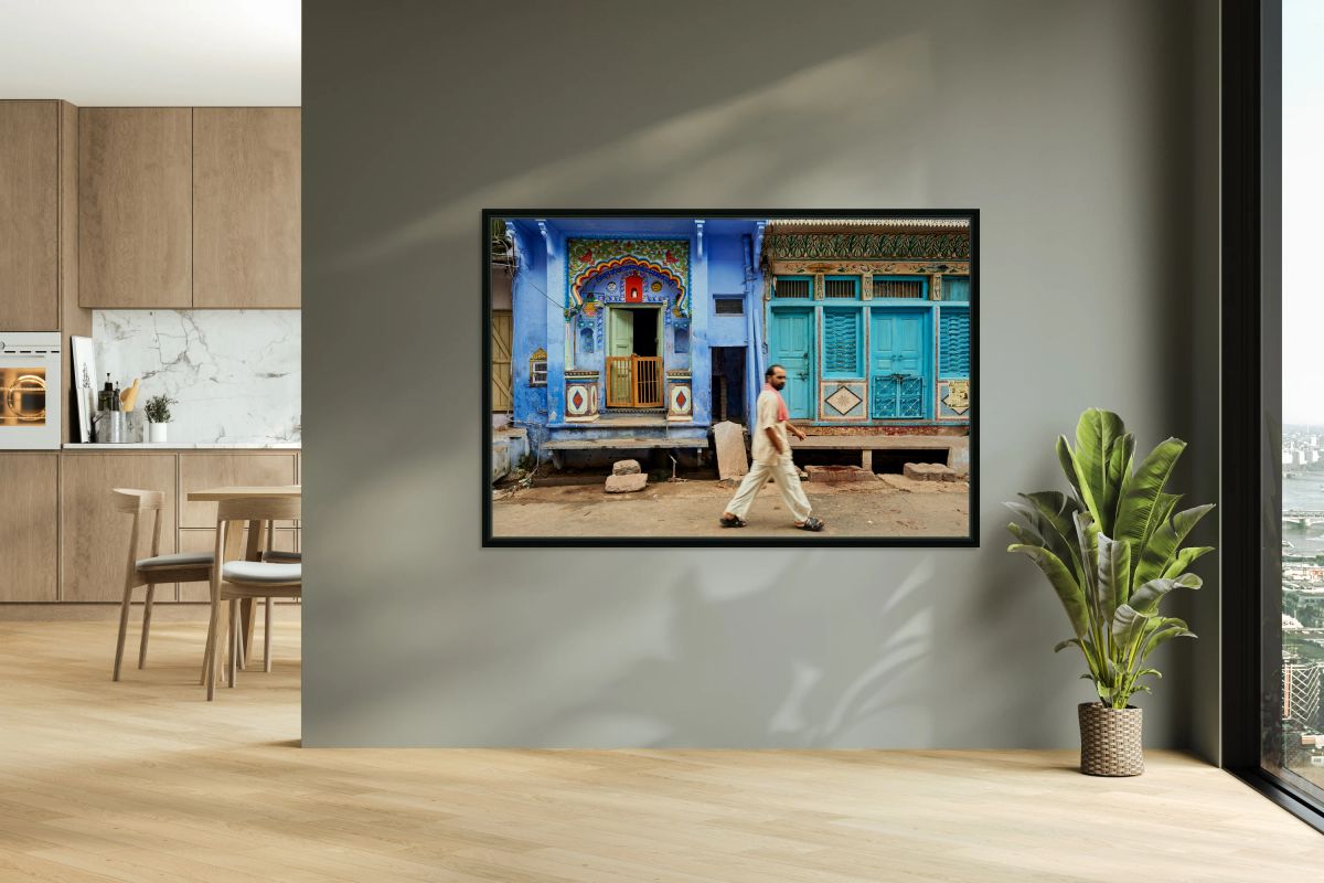 Decorated painted house in Bundi Rajasthan shows local architec