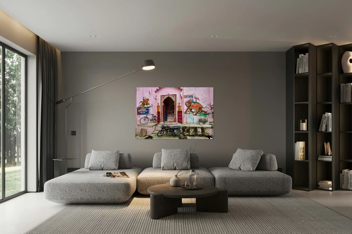 Decorated painted house in Bundi Rajasthan shows local culture