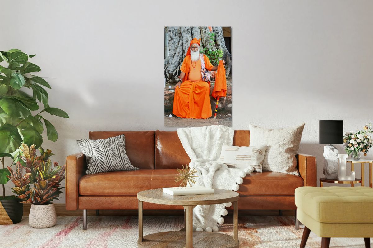 Sadhu sitting under a tree in Jaipur Rajasthan