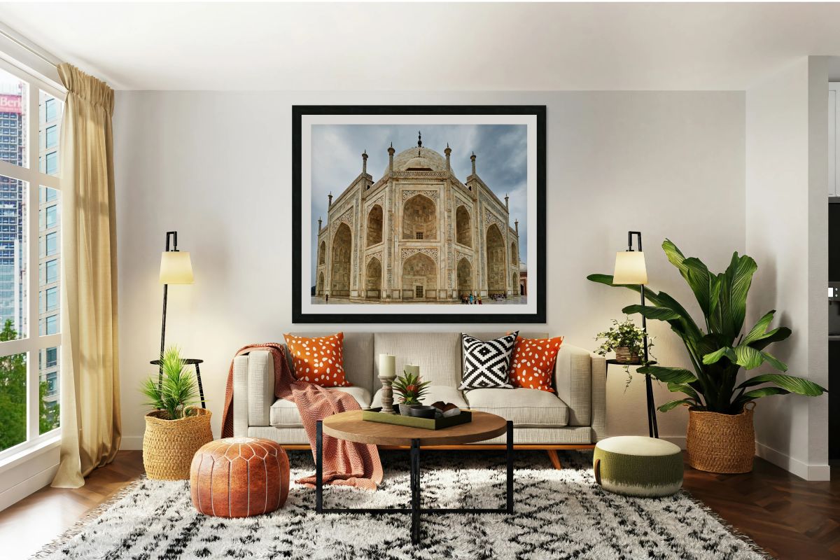 Explore Taj Mahal Palace in Agra India during a cloudy day