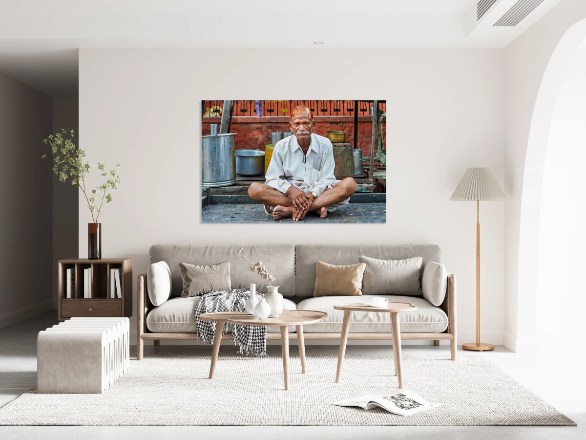 Portrait of an old man sitting in Bundi Rajasthan India