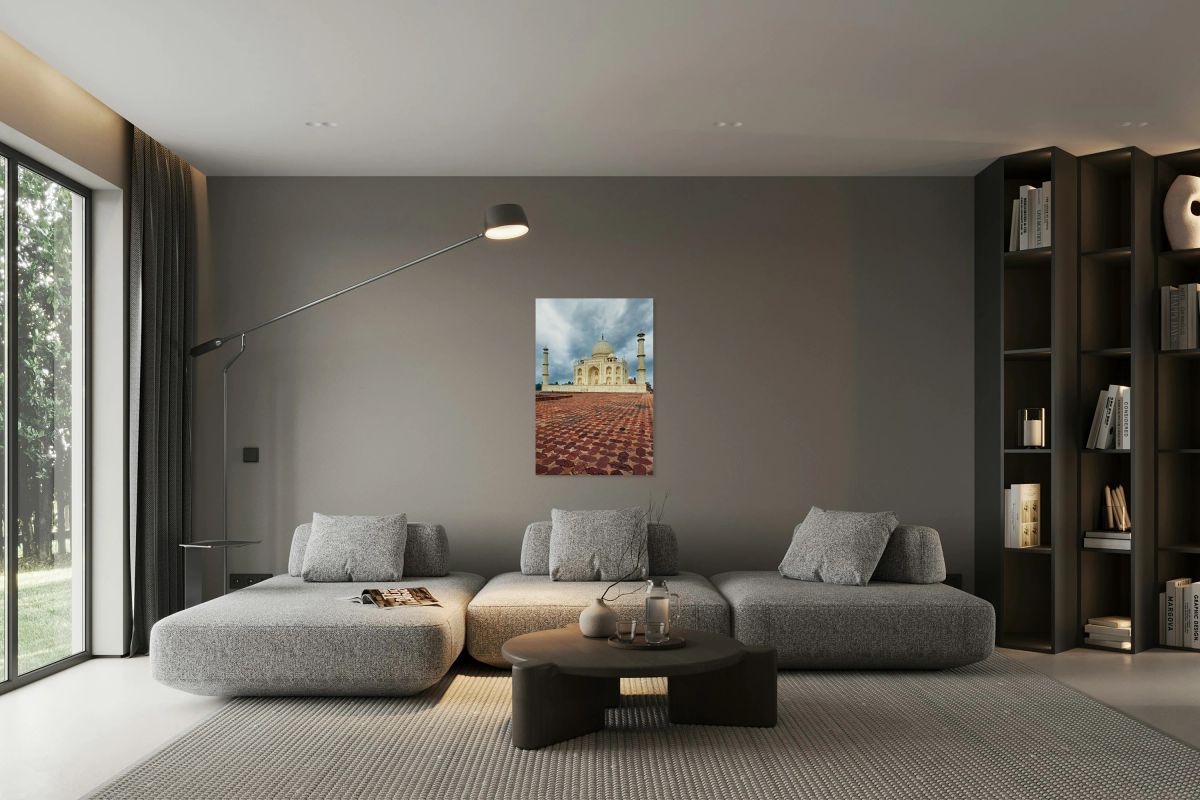 Visit to Taj Mahal Palace in Agra India during cloudy weather