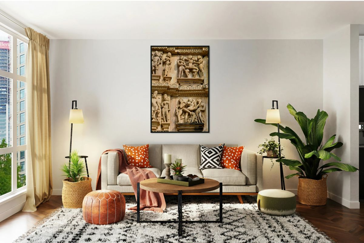 Temples of Khajuraho show ancient carvings of human forms