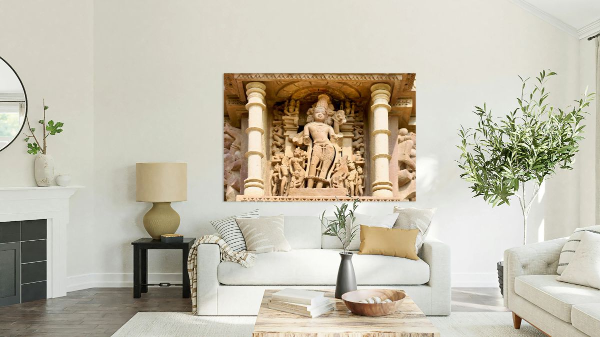 Hindu temples in Khajuraho display intricate sculptures and carv