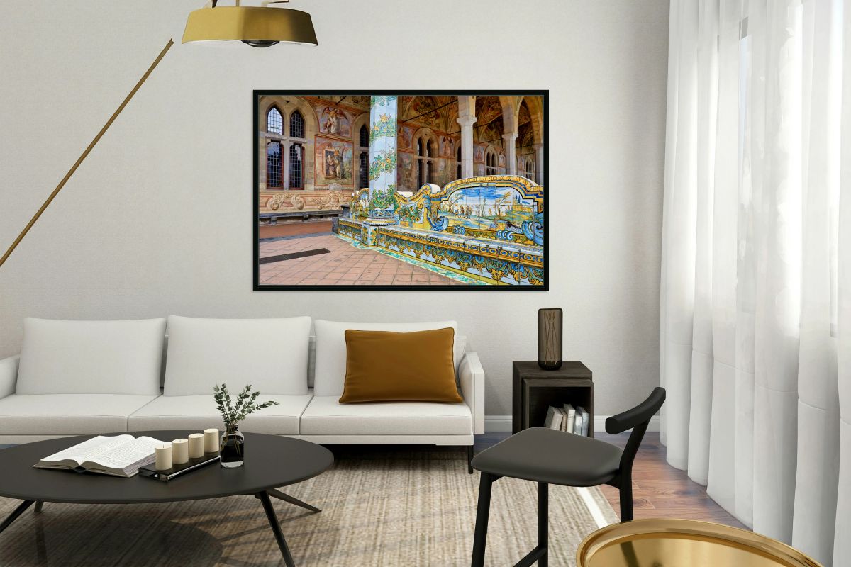 Cloister of the clarisses at santa chiara basilica in naples ita