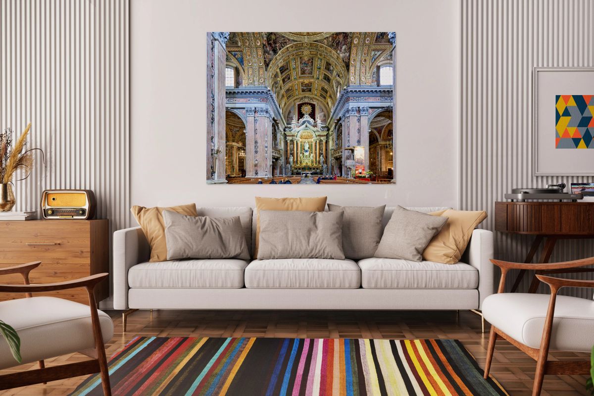 Gesu Nuovo New Jesus church interior view in Naples Italy