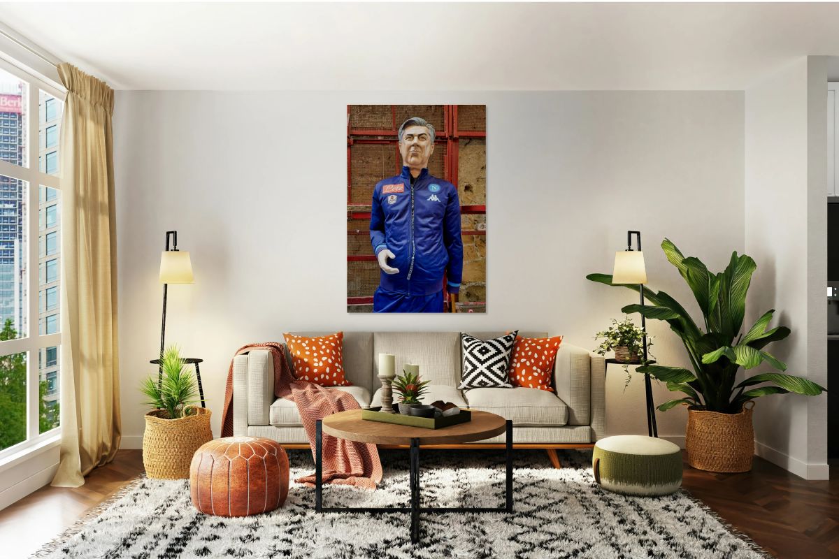 Statues of Christmas Nativity scene in Naples artisan workshop