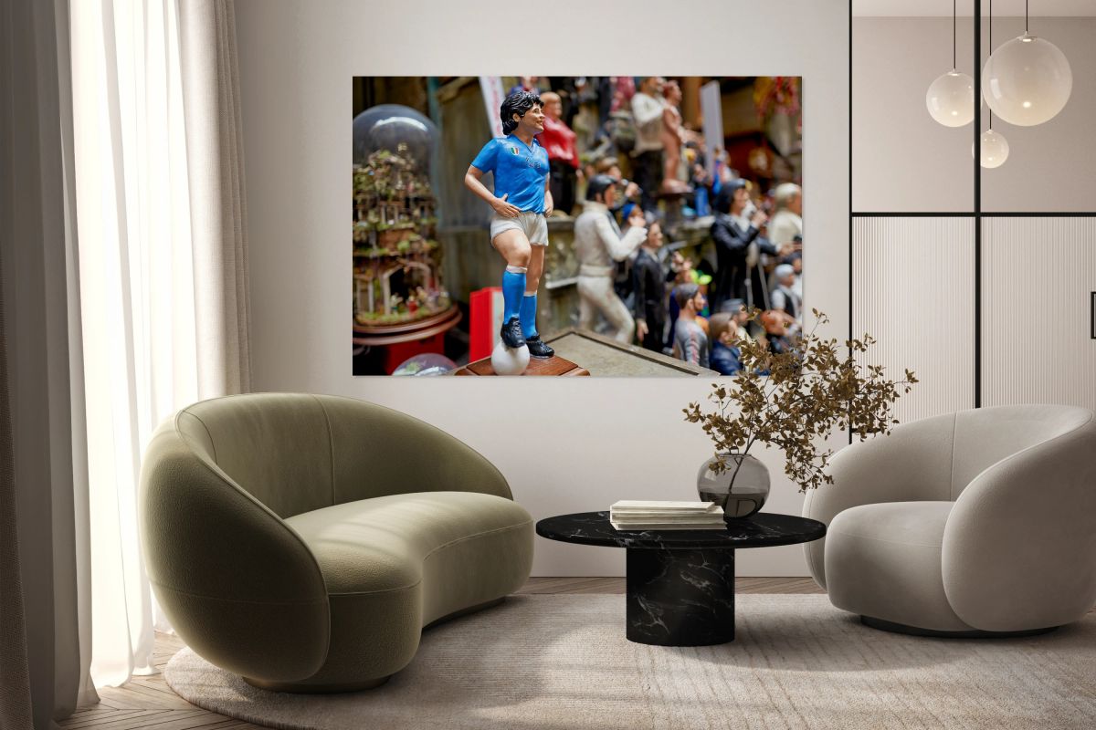 Statues of christmas nativity scene in naples campania italy