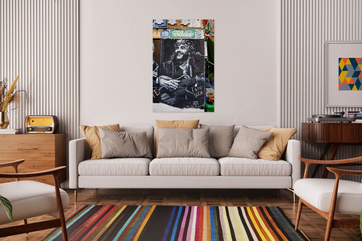 Graffiti of pino daniele in the spanish quarters of naples italy